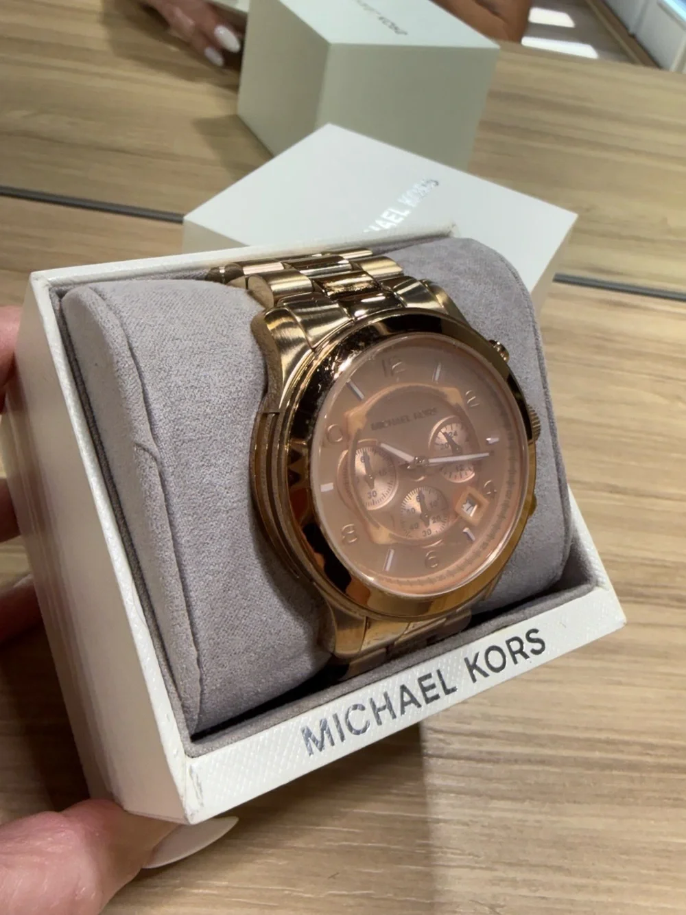 Michael Kors Oversized Rose Gold Chronograph Watch